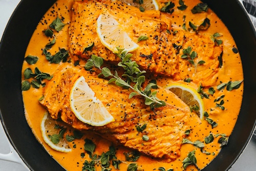 lemon poached salmon